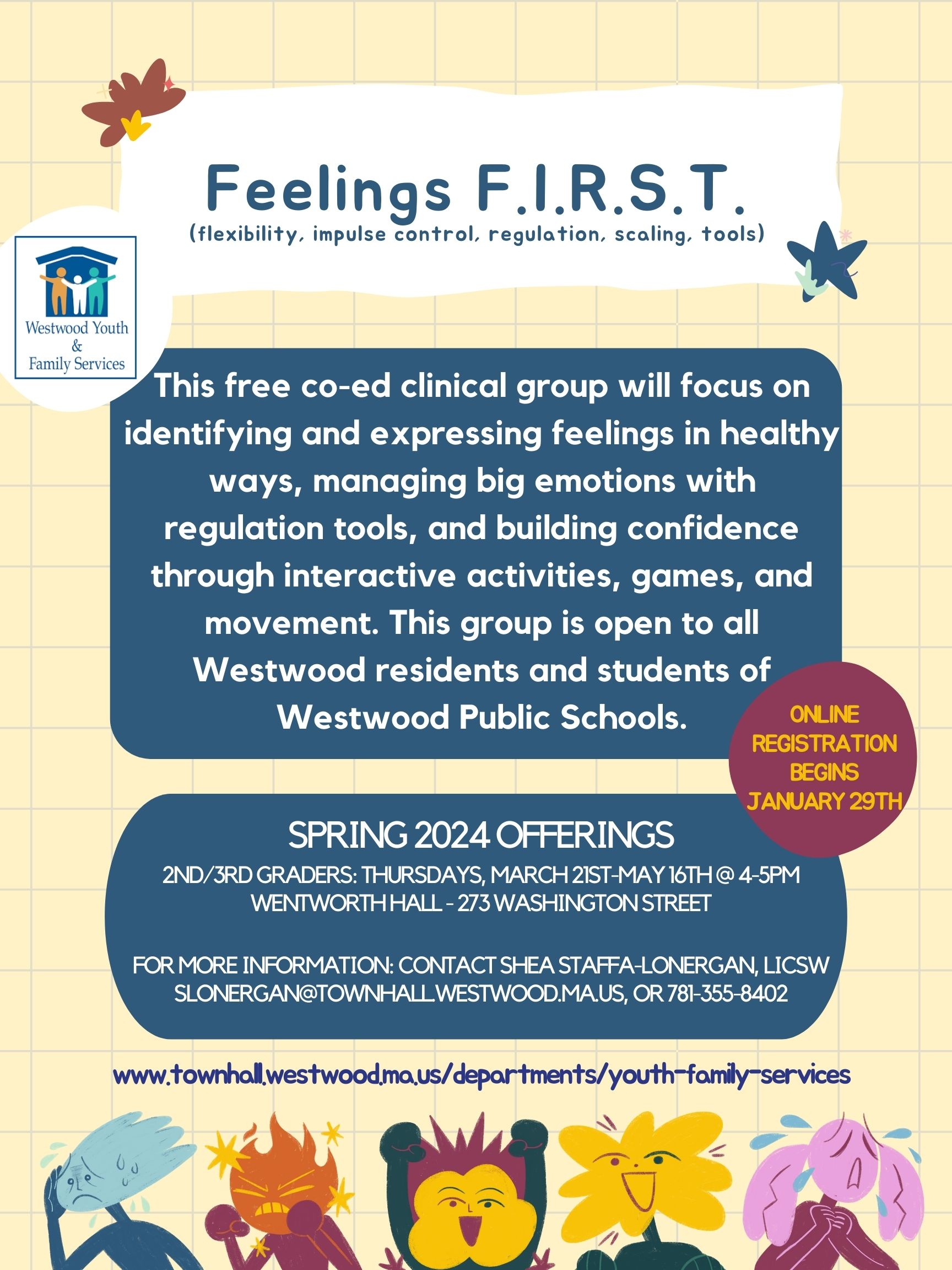 Feelings F.I.R.S.T. Spring 2024 Flyer